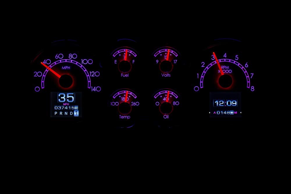 Dakota Digital RTX-86C-MC-X Retrotech Gauge System Compatible with 1986-88 Chevy Monte Carlo Late Design Style