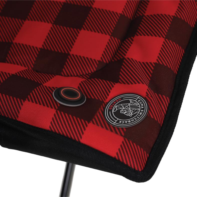 Switchback Heated Chair Kuma Outdoor Gear with Carry Bag, Luxury Heated Outdoor Chair for Camping, Glamping, Sports & Outdoors (Red/Black)
