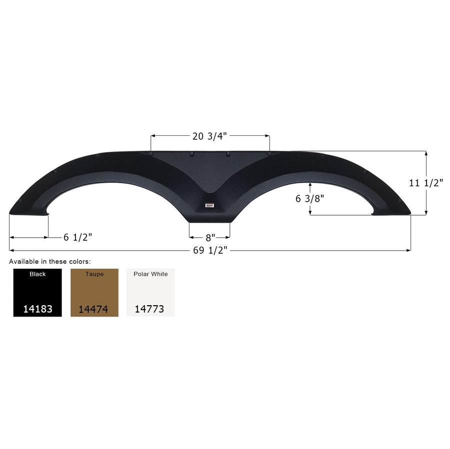 Fender Skirt ICON 14474, Tandem, Forest River, FS4183, Taupe