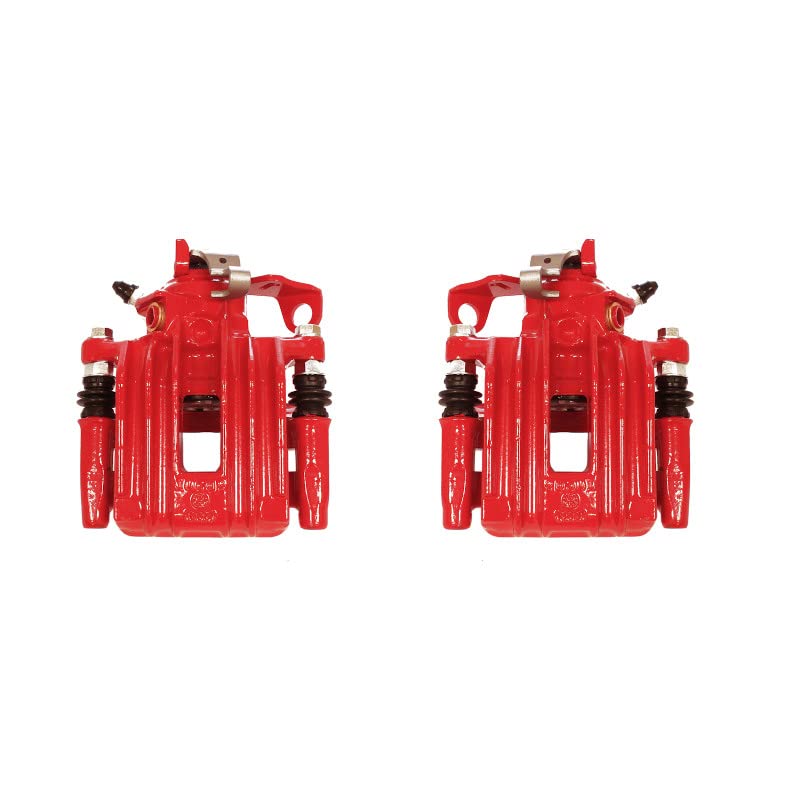 Power Stop Pair of High-Temp Red Powder Coated Rear Calipers For Audi TT 2005-2006, Volkswagen Beetle 2000-2010, Volkswagen Golf 2000-2006 [Model Specific]
