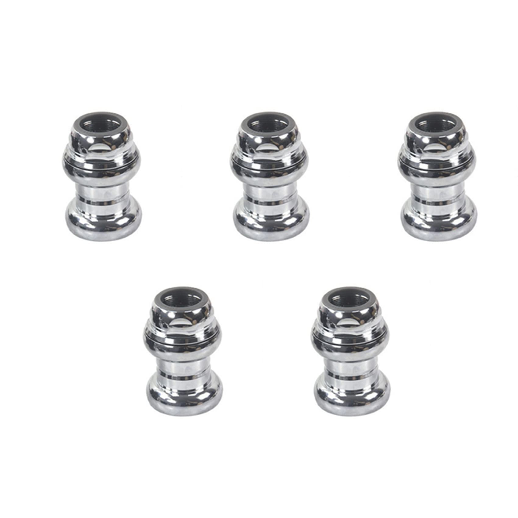 Bdfhjln 22.2mm 5X Bicycle Headset 1 Inch Fixed Gear Racing Bike Headset Bearing Fixed Gear Bike Aluminium Alloy Headset,Silver