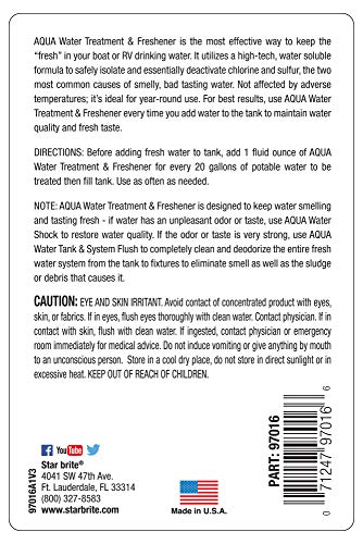 Aqua STAR BRITE Water Treatment & Freshener - Treat & Maintain Superior, Fresh Tasting Drinking Water in Boats, RVs & All Potable Water Systems - 16 OZ (097016)