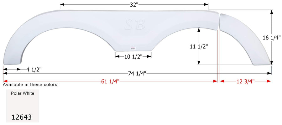 Fender Skirt ICON, Tandem, Sunnybrook, FS2643, Polar White