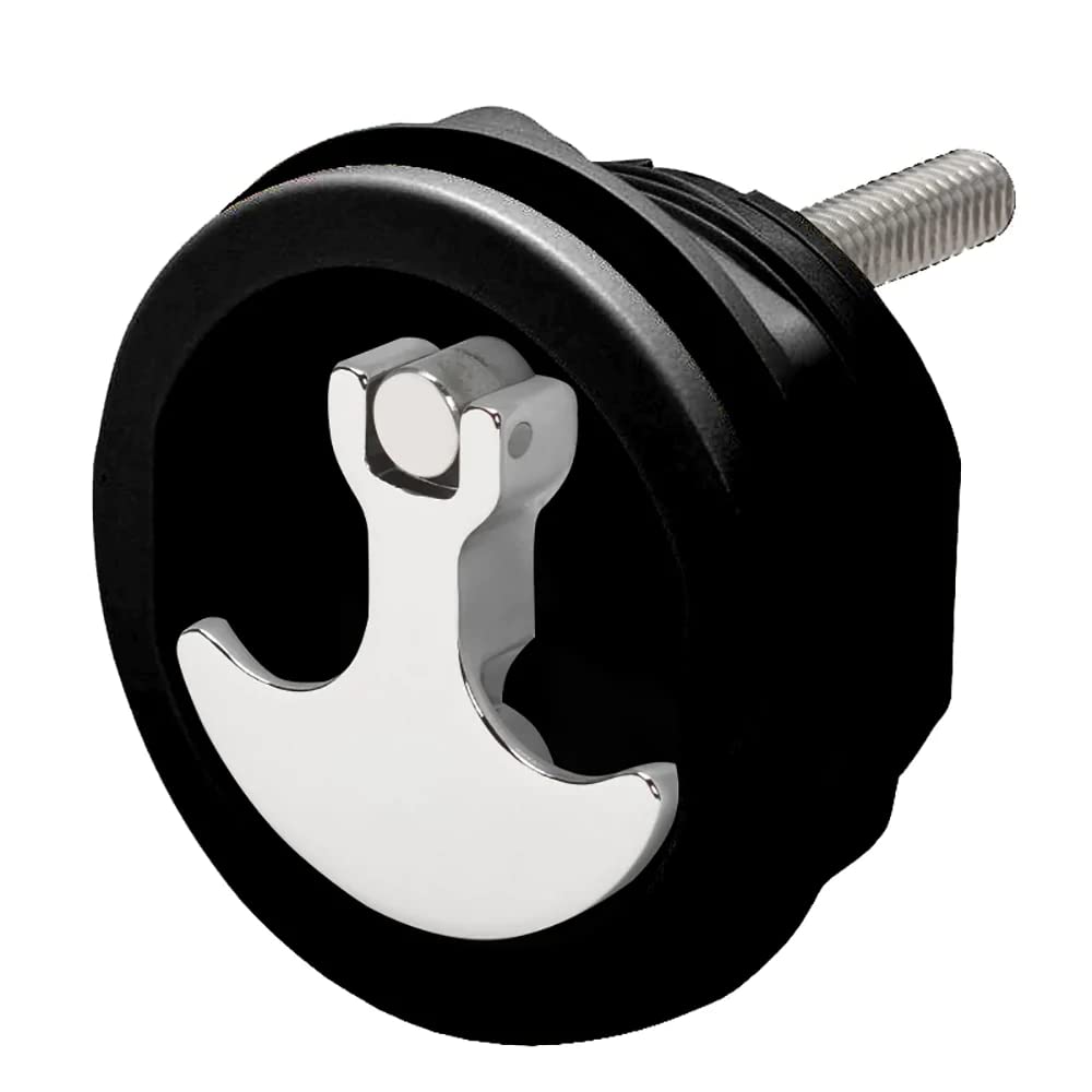Compression Handle Whitecap CP Zinc/Black Nylon Non-Locking - 1/4 Turn