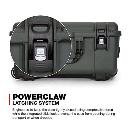 NANUK Waterproof Hard Case 950 with Wheels and Foam Insert, Olive