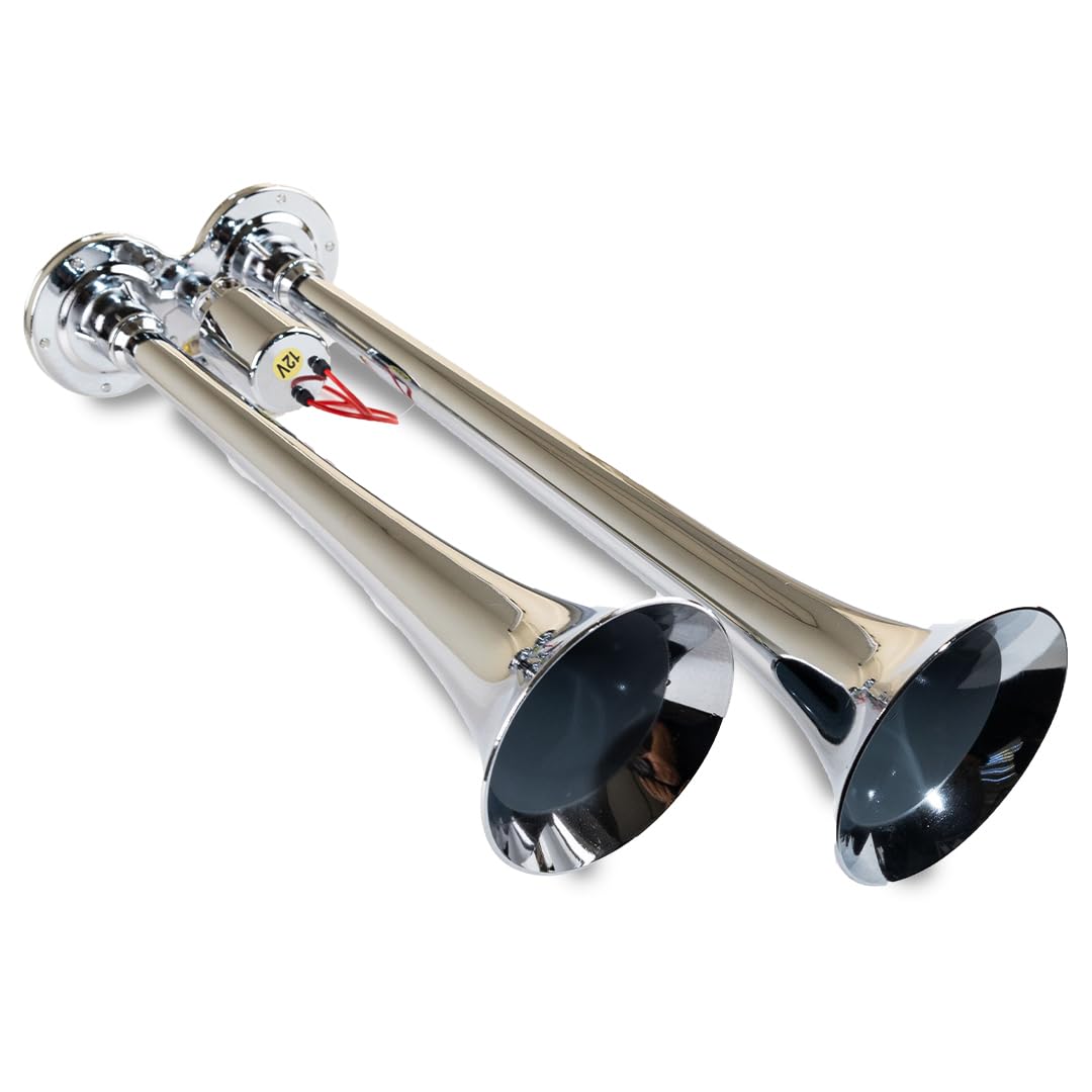 Dual Kleinn Air Horns Truck 102 - Chrome-Plated Copper