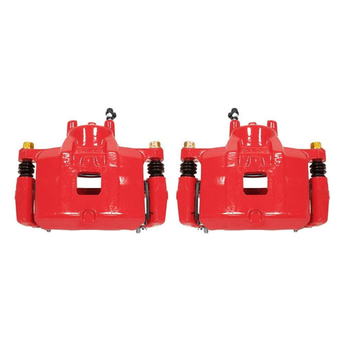 Power Stop Pair of High-Temp Red Powder Coated Front Calipers For Dodge Caliber 2007-2012 [Model Specific]