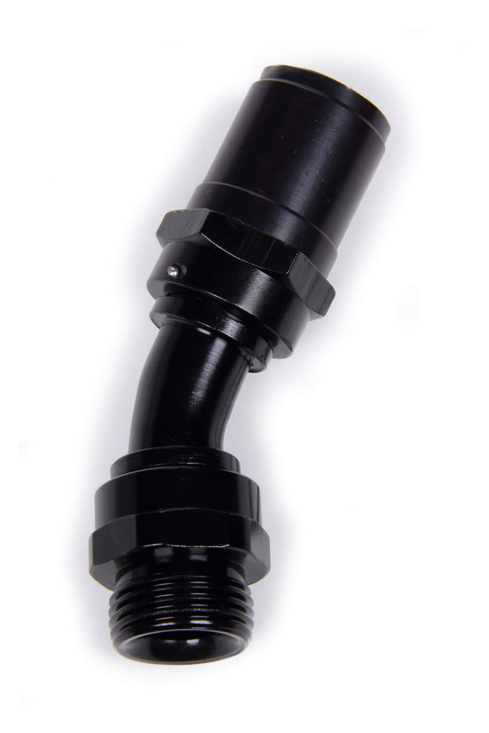 FRAGOLA Race-Rite Fitting, Hose End, Crimp-On, 30 Degree, 10 an Hose Crimp to 7/8-14 in Male O-Ring, Aluminum, Black Anodize, Each