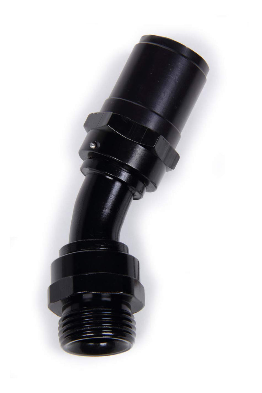 FRAGOLA Race-Rite Fitting, Hose End, Crimp-On, 30 Degree, 10 an Hose Crimp to 7/8-14 in Male O-Ring, Aluminum, Black Anodize, Each