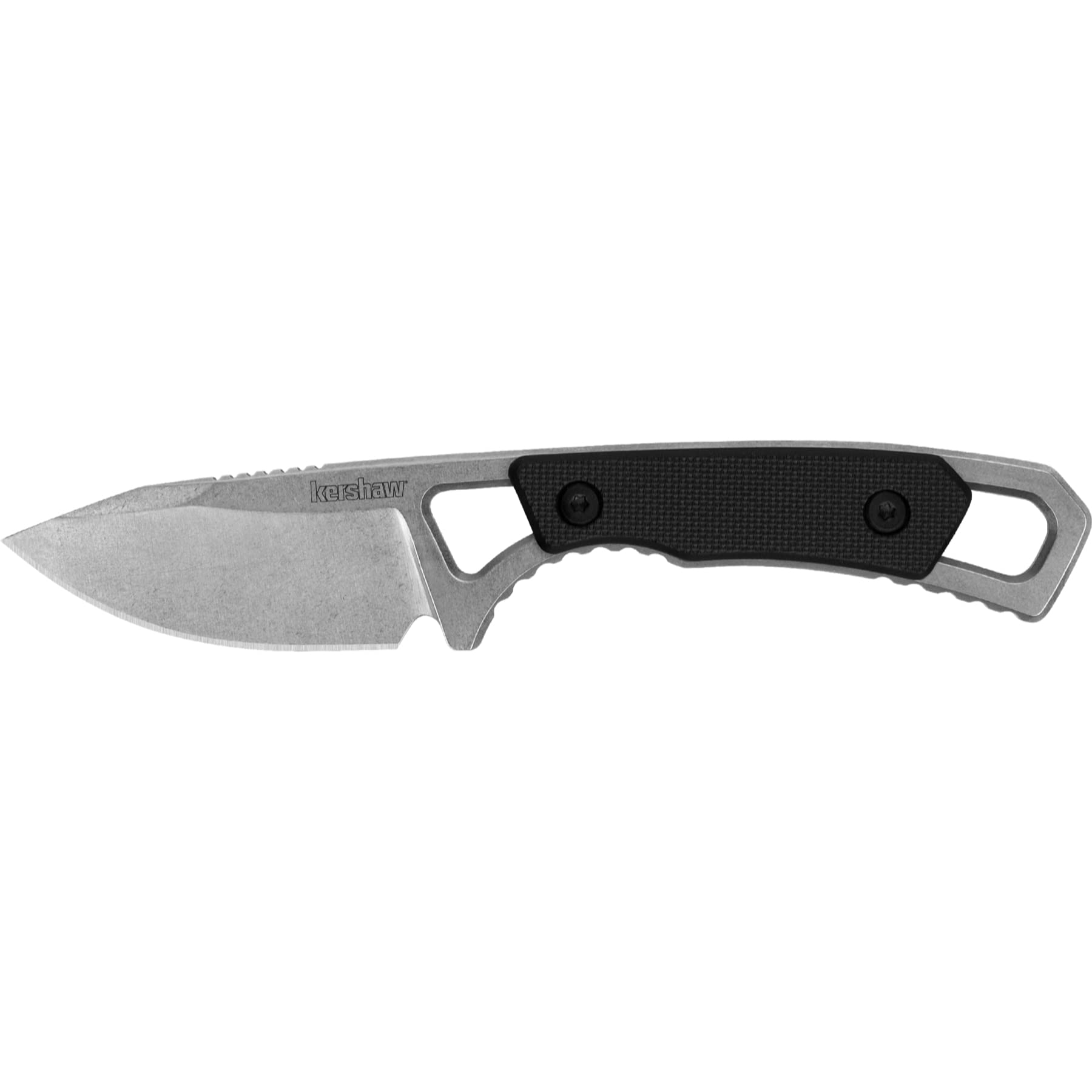 Kershaw Drop Point Brace Pocket Knife, 2-in. Blade, Molded Neck Sheath, Fixed Blade (2085), Black