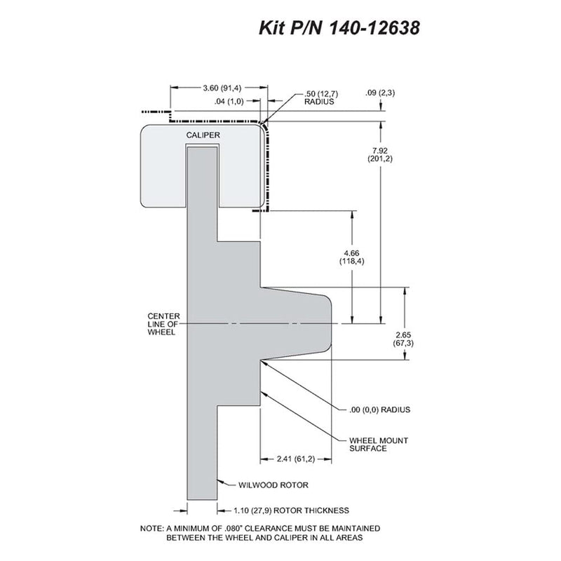 Front Hub Kit FNSL6R, 14.00", Drill, Red