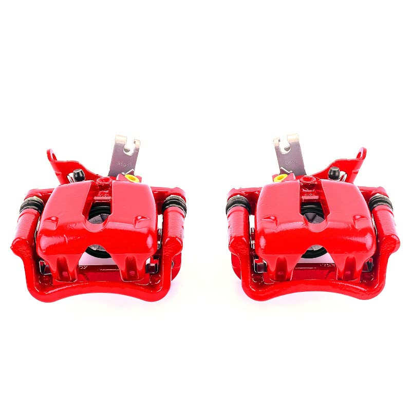 Power Stop Rear S5504 High-Temp Pair of Red Powder Coated Calipers For Chevrolet Malibu 2014-2015, Chevrolet Malibu Limited 2016 [Model Specific]