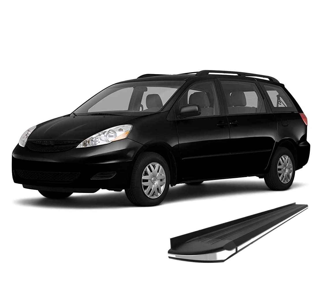 Exceed Black Horse Running Boards Compatible with 2005-2010 Toyota Sienna-EX-TYSN Black