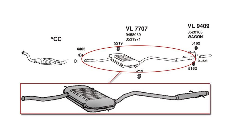 Muffler, Rear ANSA (VL7707)