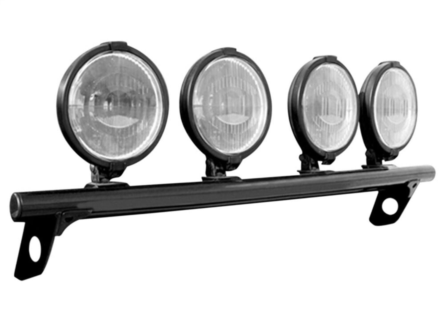 Light Bar N-Fab | Gloss Black, For 4 - 9in Lights - w/out License Plate Tabs | F174LB | Fits 2017-2023 Ford F-250 / F-350 Super Duty