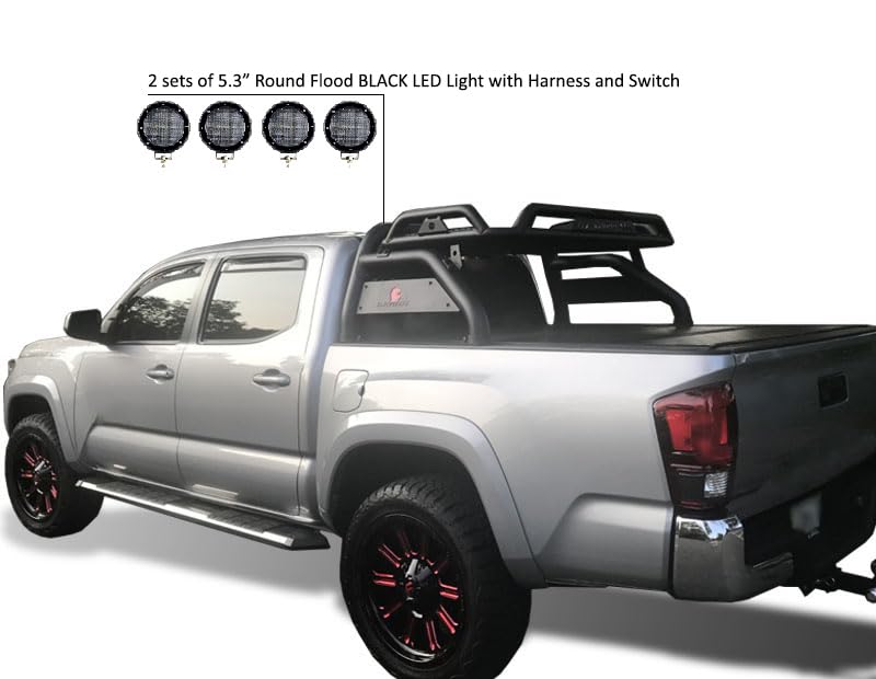 Atlas Roll Bar Black Horse Kit Compatible with 2015-2023 Toyota Tacoma-ATRB-TOTAB-PLFB