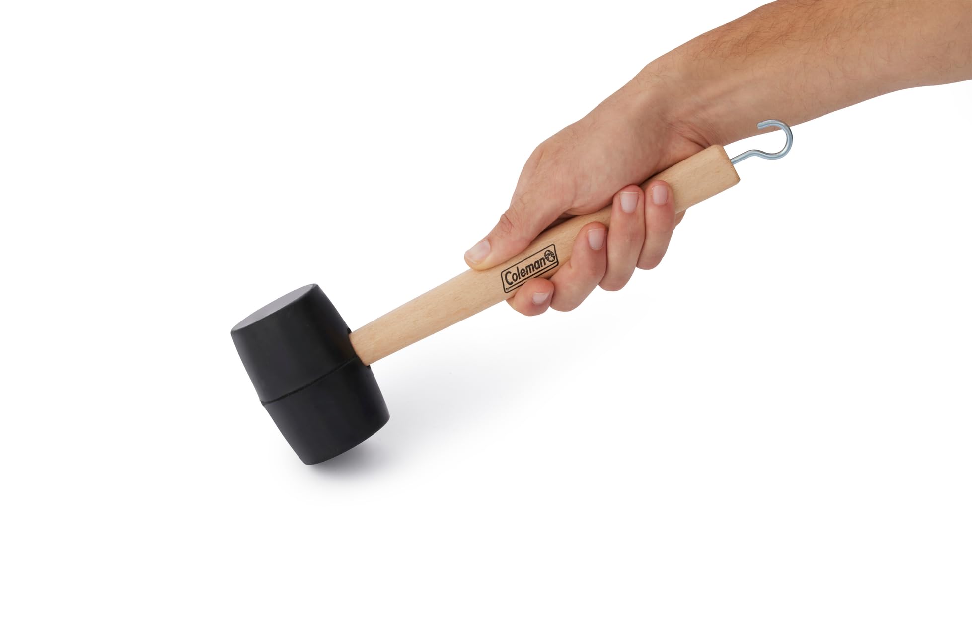 Coleman Tent Peg Remover Hook with Rubber Mallet, Double-Sided Mallet Head Made of High-Impact Rubber, Great for Camping, Tailgating, Carpentry, Metalwork, & More