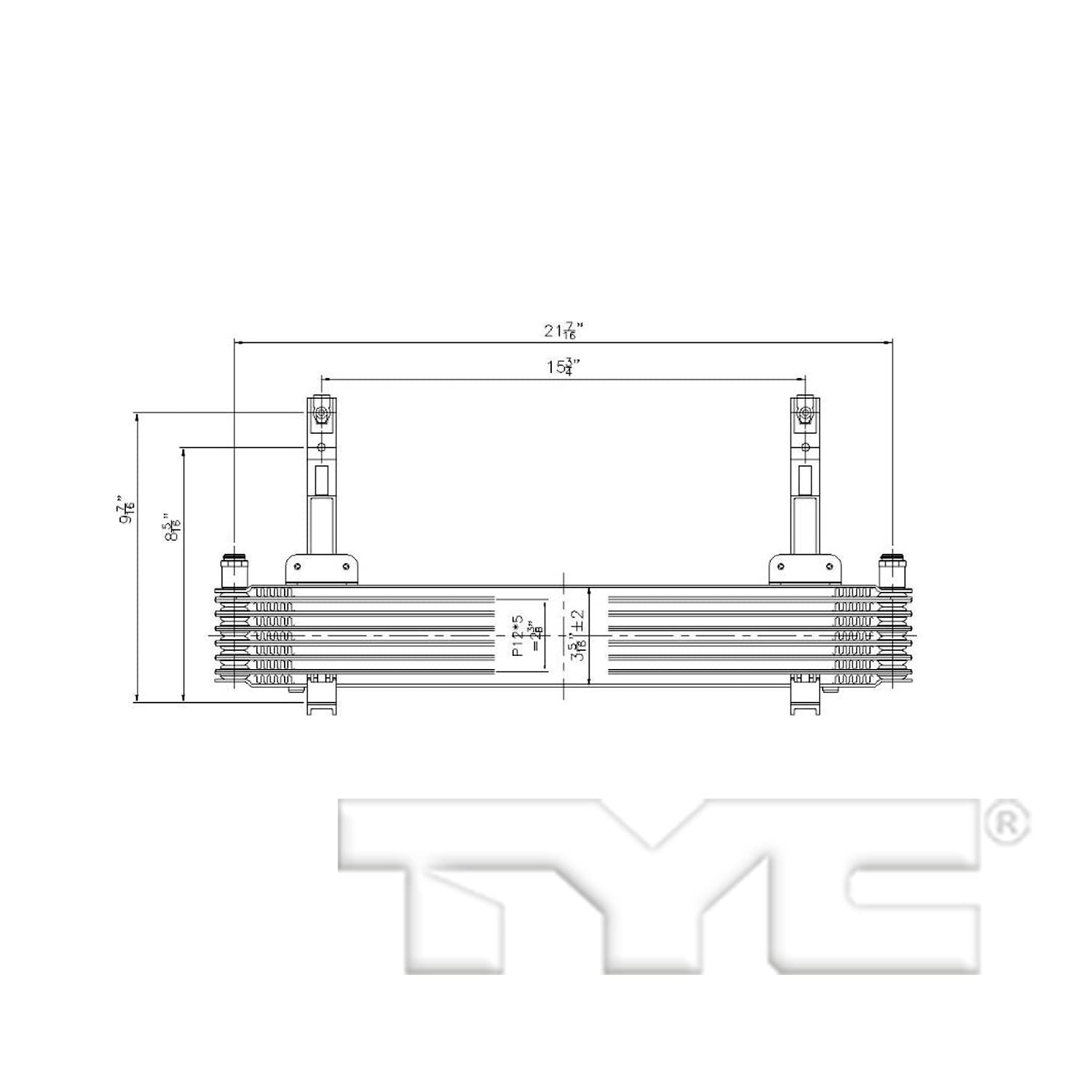 External TYC 19067 Transmission Oil Cooler Compatible with 2011-2014 Chevrolet Silverado 2500