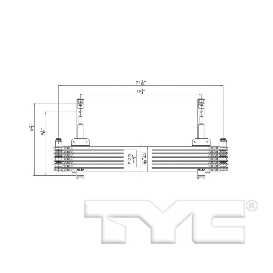 External TYC 19067 Transmission Oil Cooler Compatible with 2011-2014 Chevrolet Silverado 2500