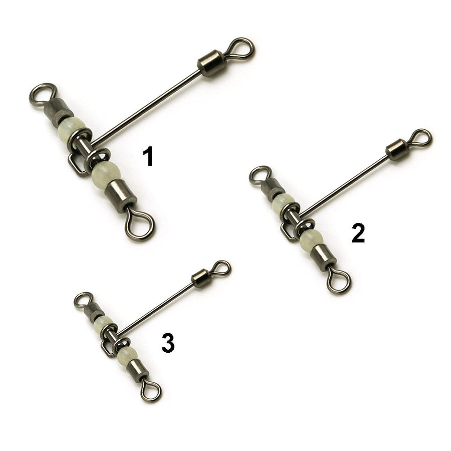 3 Way 10pcs Cross-line Rolling Swivel, T-shape Luminous Crossline Fishing Connector, Stainless Steel Swivels, Flexible Saltwater Tackle