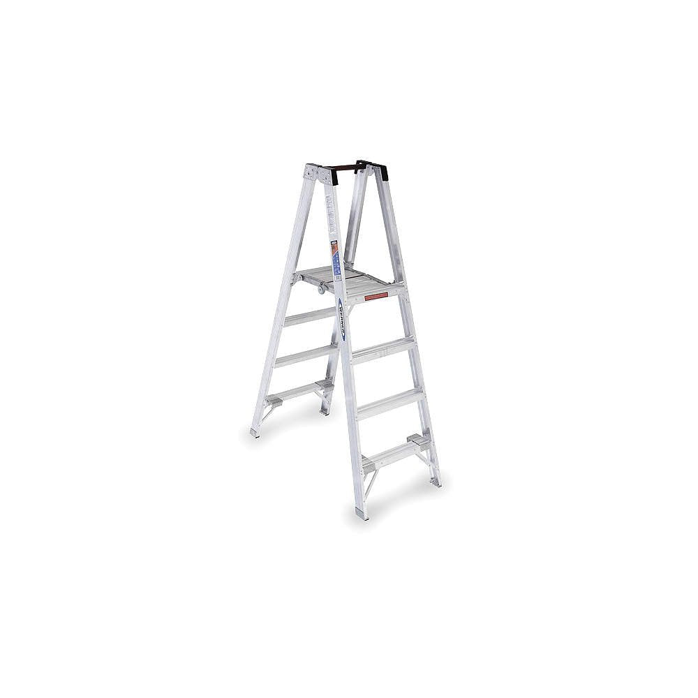 PT374 Werner 300-Pound Duty Rating Twin Step Aluminum Stockr's Ladder, 4-Foot