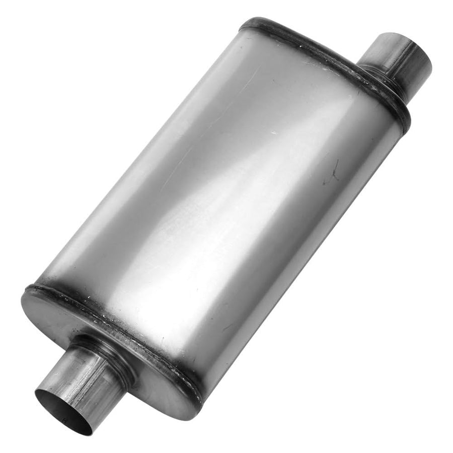 SA1259 Muffler - Cherry Bomb Reversible Salute Oval Body - H4" X W9" X L18" 24" OAL 3" O/C Muffler - Cherry Bomb Salute