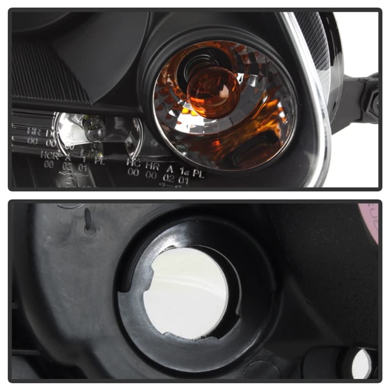 LED Halo Spyder Auto Projector Headlights Black/Clear 5012098
