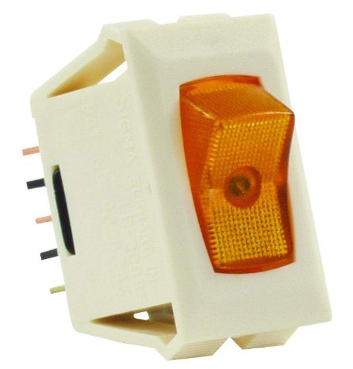 Amber/Ivory JR Products 12575 SPST Illuminated On/Off Switch