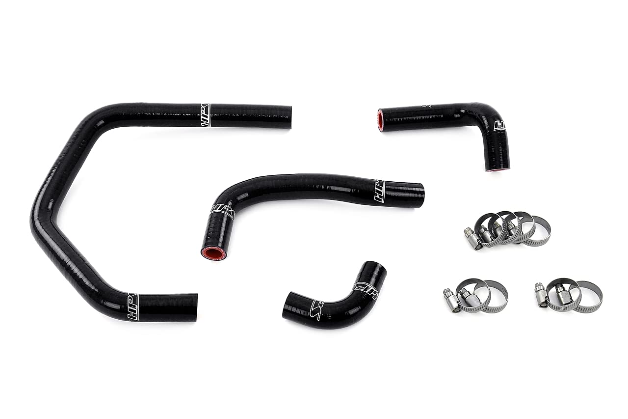 HPS Performance Silicone Heater Hose Kit Black Compatible for 1993-2002 Toyota Supra JDM Right Hand Drive 3.0L Non Turbo 2JZ-GE, 57-2145-BLK