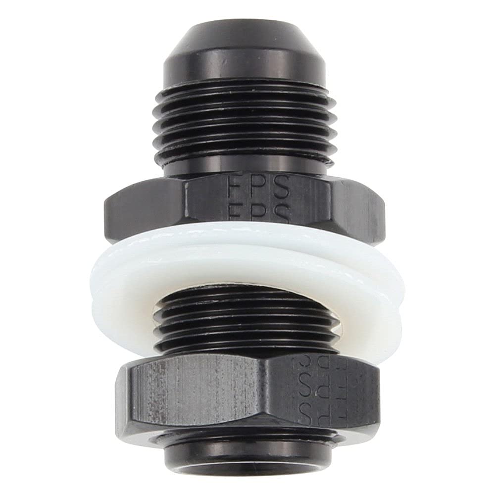 Fuel Cell Bulkhead -8AN Fragola w/Washers and Nut - Black