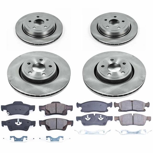 POWERSTOP Autospecialty KOE6537 Front and Rear Replacement Brake Kit-OE Brake Rotors & Ceramic Brake Pads For 2012-2020 Durango | 2013-2015 Grand Cherokee [Application Specific]