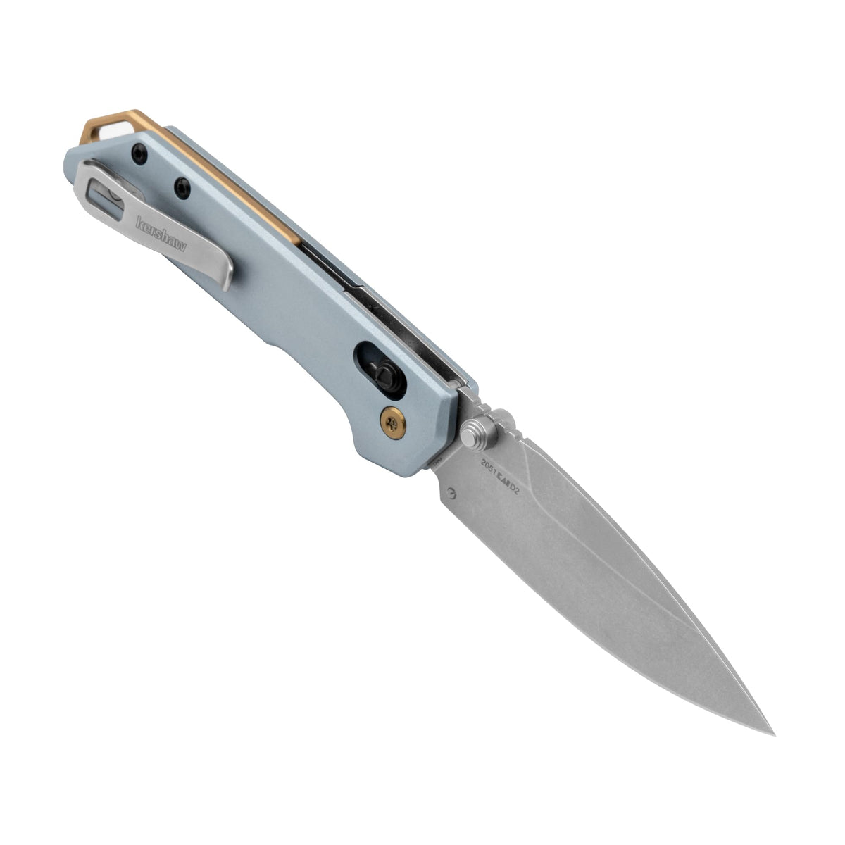 Kershaw Folding Mini Iridium Pocket Knife, 3 inch D2 Steel Blade, DuraLock, Aluminum Handle, Pocketclip