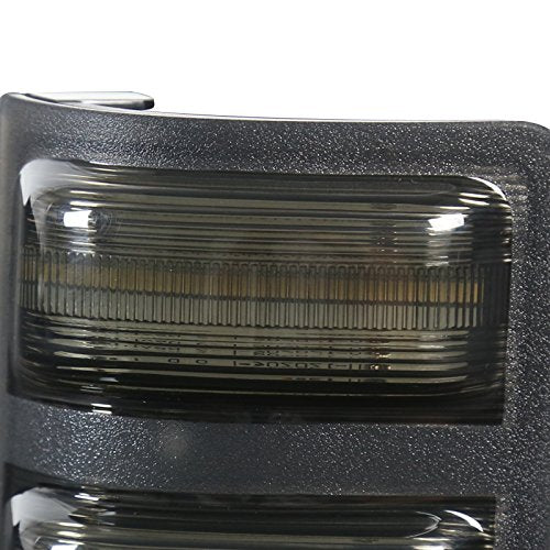 Spec-D Tuning Side Tow Mirror Smoke Led Signal Marker Lights Compatible with Ford F250 F350 F450 F550 Super Duty 2008-2016 L+R Pair Assembly
