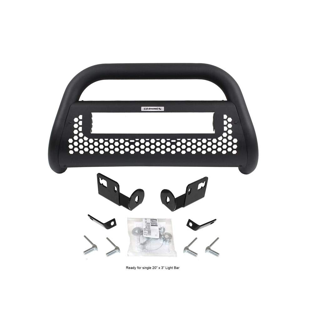 RC2 Bull Bar Go Rhino w/ Four 3" Cube Lights Kit & Mounting Brackets | Mild Steel, Textured Black | 55874T | Fits 2004 - 2008 Ford F-150