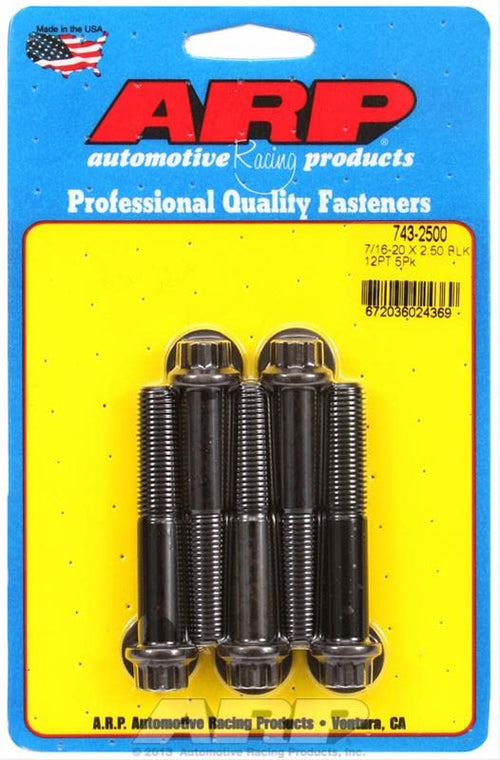 743-2500 Automotive Racing Products 7/16-20x2.500 12pt Blk Ox Bolts