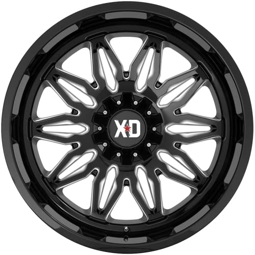 Xd859 Gunner Gloss Black Milled Wheel XD Wheels with Alloy Steel (22 x 10. inches /5 x 78 mm, -18 mm Offset)