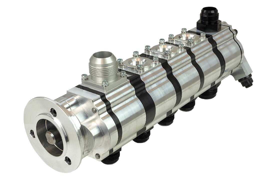 5 Stage Moroso Tri-Lobe Dry Sump Oil Pump, V-Band Mount, Use w/Procharger Front Drive, 1.200" Pressure Section
