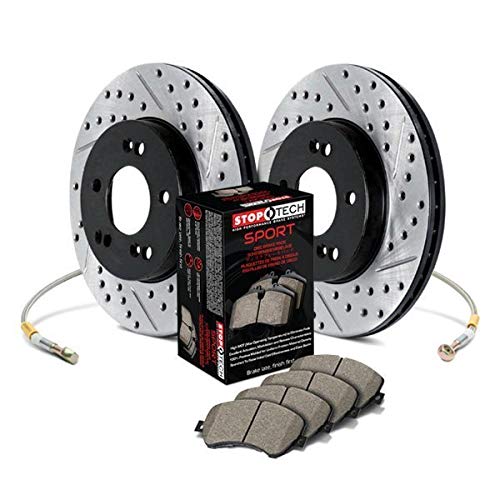 Sport Axle Pack Stoptech 988.46014F; Slotted and Drilled; Front Brake Kit