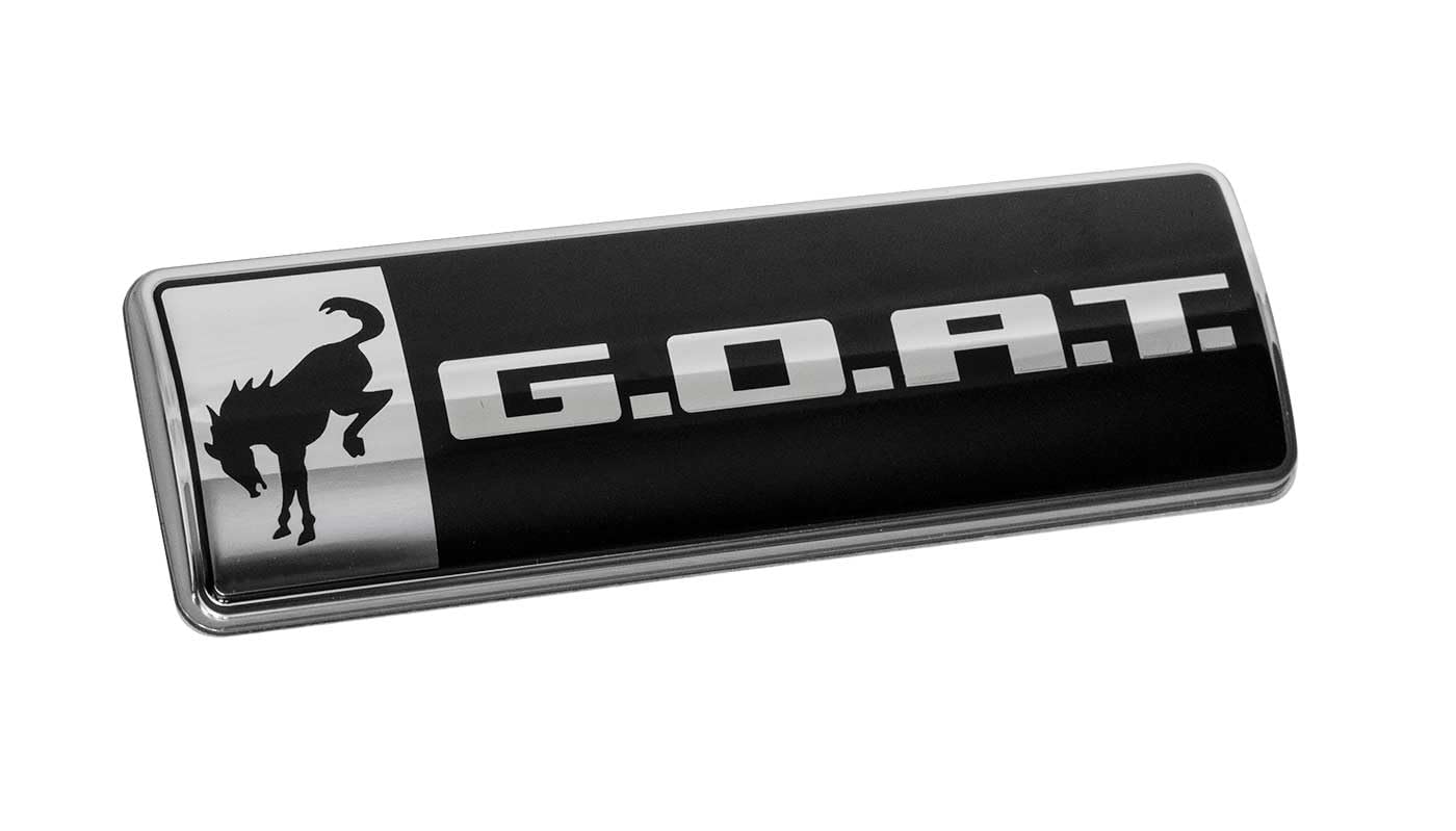 Ford Performance 4.5" Chrome & Black Goat Emblem M-1447-GOAT for 2021-2025 Bronco