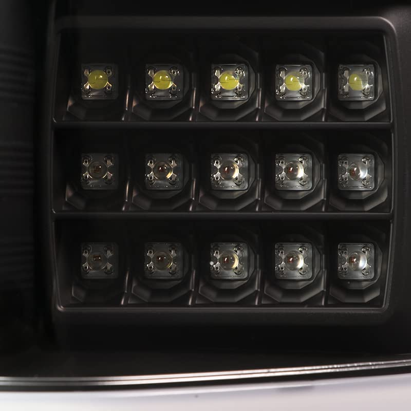 Black Tail Lights w/LED Light Bar SPEC-D TUNING Compatible with 2018-2020 Ford F-150, Left + Right Pair Assembly