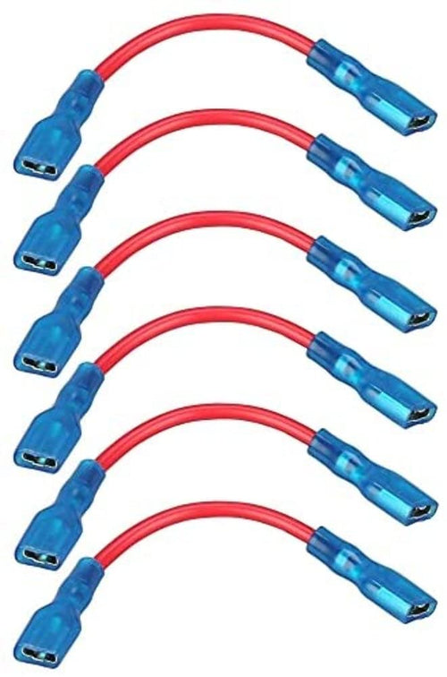 Switch Wire Bulldog Winch 20330- Red Spade to Spade, 6pcs 16awg