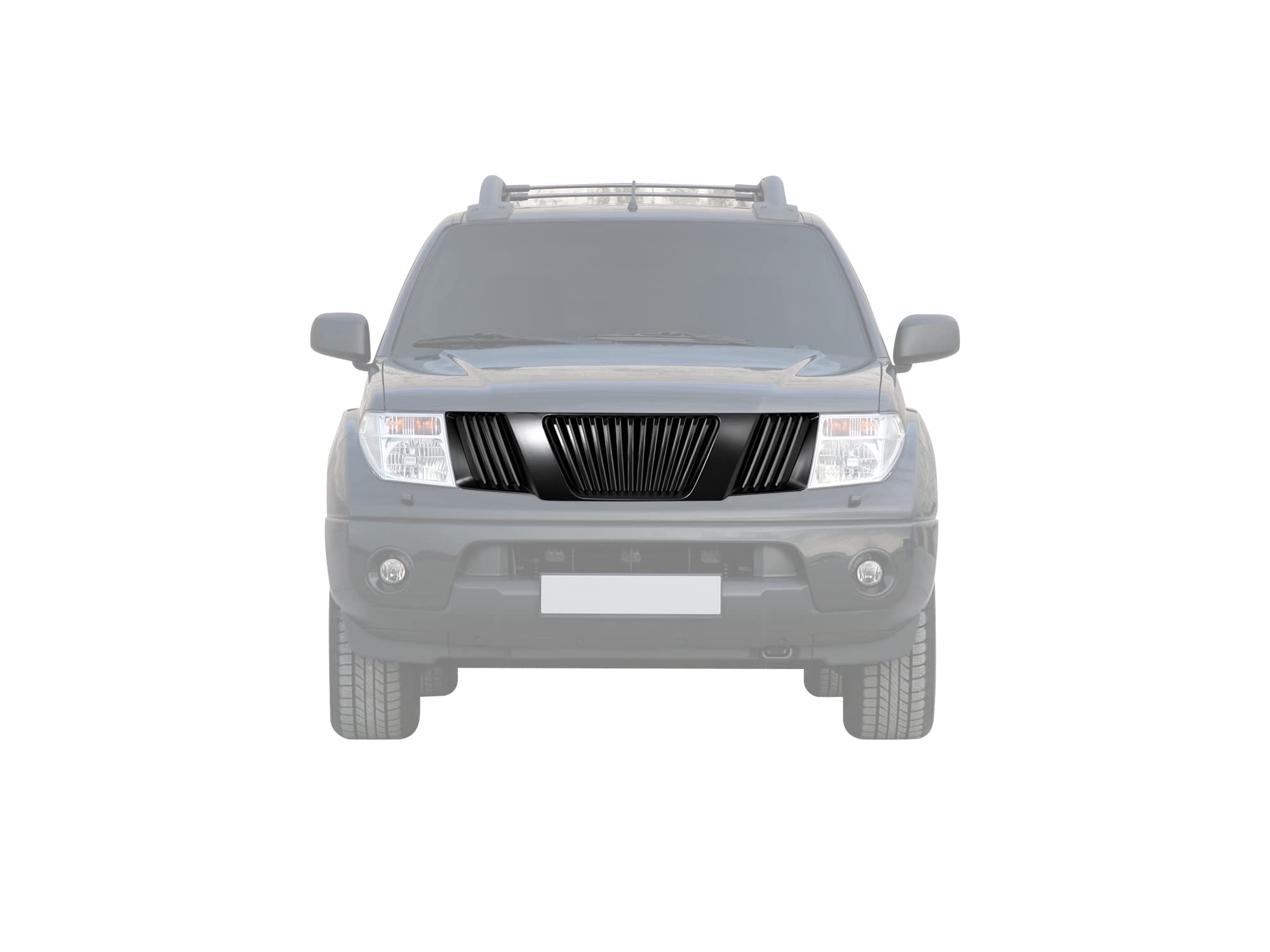 7165502 Armordillo USA Vertical Front Hood Grille - Matte Black Fits 2005-2008 Nissan Frontier