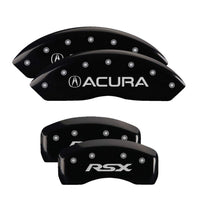 MGP Caliper Covers Black Powder Coat Finish 39005SRSXBK Engraved Caliper Cover with Silver Characters, Set of 4 "Acura/RSX"