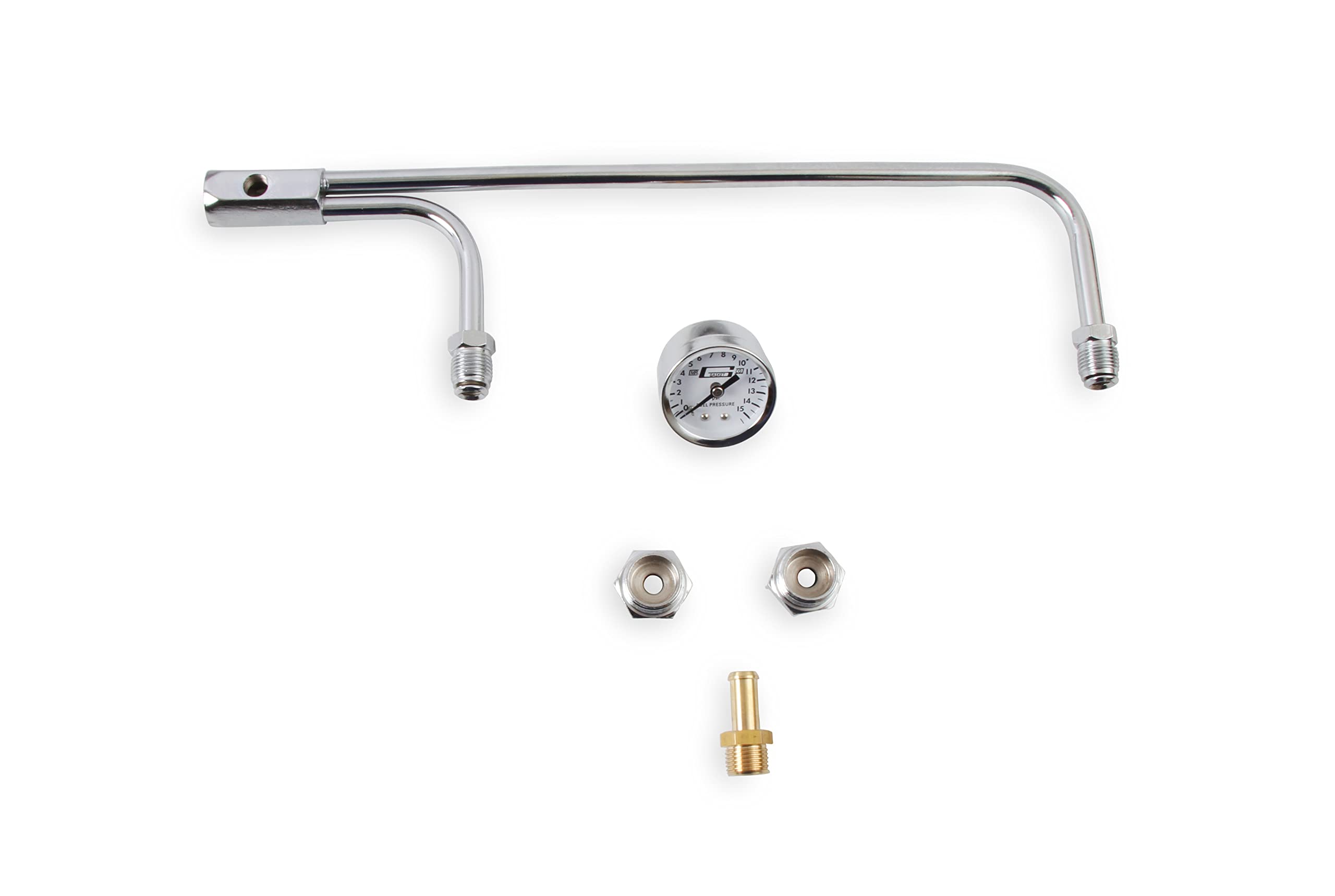 Fuel Line Kit Mr. Gasket 1559 with Gauge & Fittings - Chrome