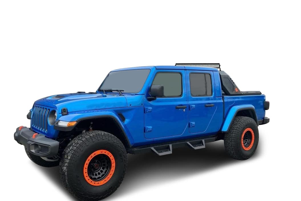 Vigor Black Horse Roll Bar Modular Black W/40 LED Light Bar Compatible with 2020-2024 Jeep Gladiator-VIRB09B-KIT