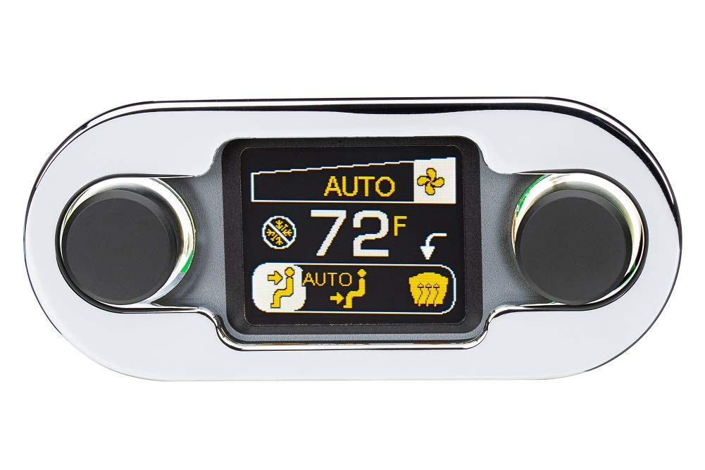 Dakota Digital DCC Climate Control - Vintage Air Gen IV 2-Knob, HDX-Style, Chrome, Silver Alloy - Compatible with Most Vehicles