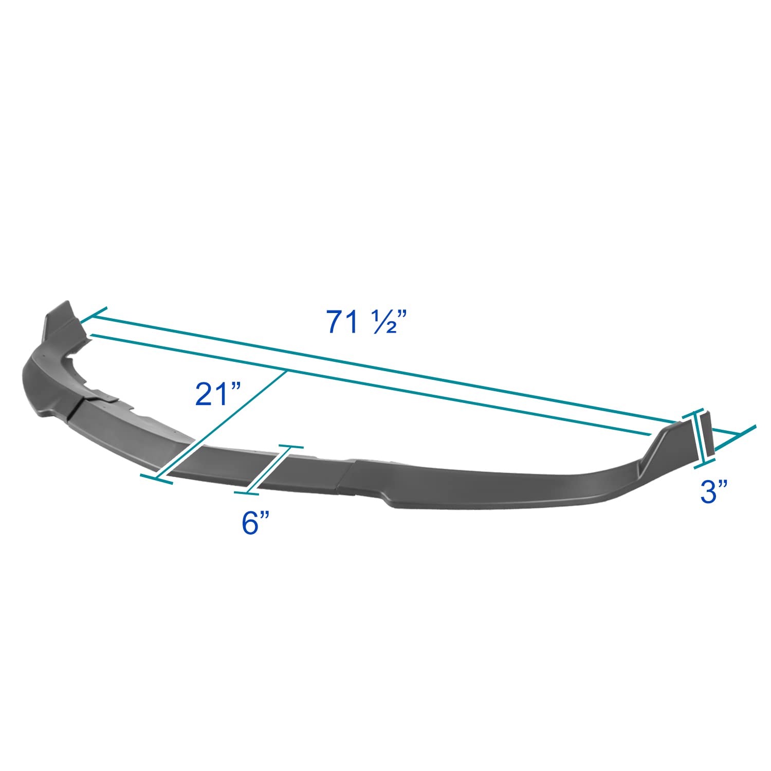 Matte Black Spec-D Tuning Front Bumper Lip Spoiler Splitter Kit 3PC Compatible with 2011-2014 Dodge Charger