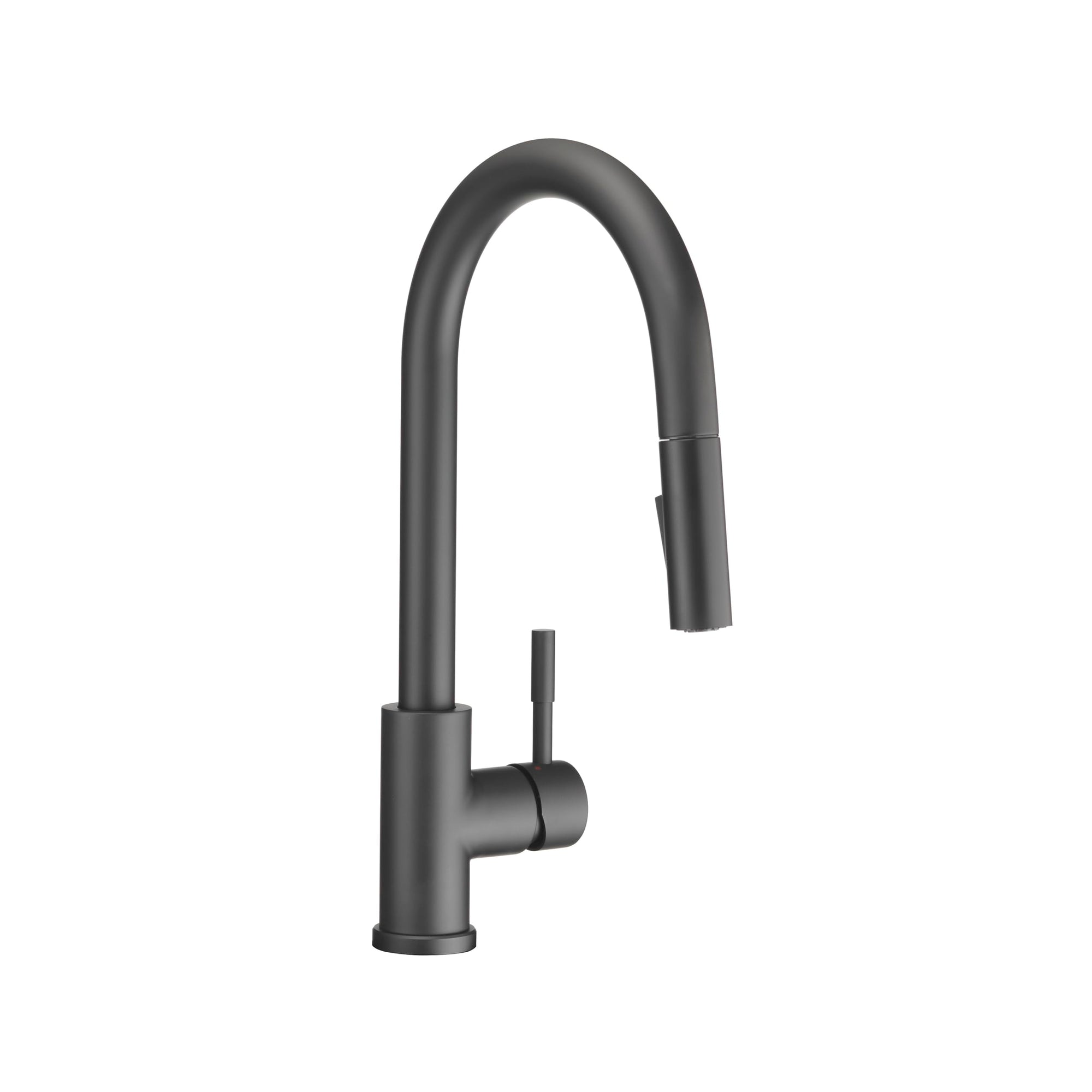 Dura Faucet Streamline RV Single Handle Pull-Down Kitchen Sink Faucet - Optional Deck Plate (Matte Black)
