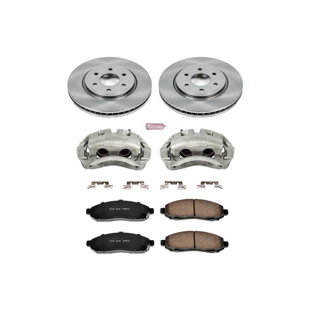Power Stop KCOE142 1-Click OE Replacement Brake Kit with Calipers For Nissan Frontier, Nissan Pathfinder, Nissan Xterra, Suzuki Equator [Model Specific]