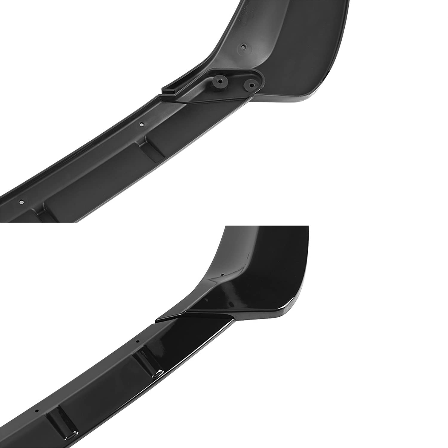 Glossy Black PP Spec-D Tuning Front Bumper Lip Spoiler Body Kit 3PC Compatible with 2017-2018 Ford Fusion